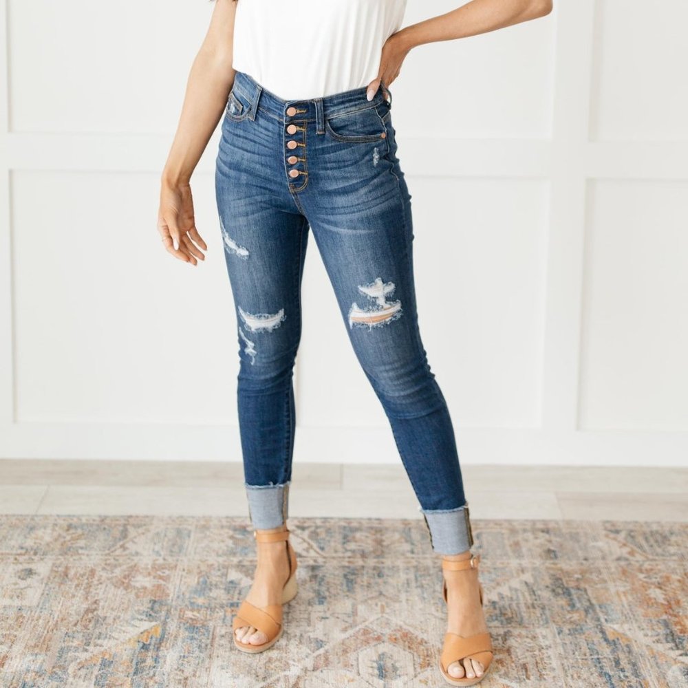 Button-Fly Judy Blue High Rise Jeans 24W NWT